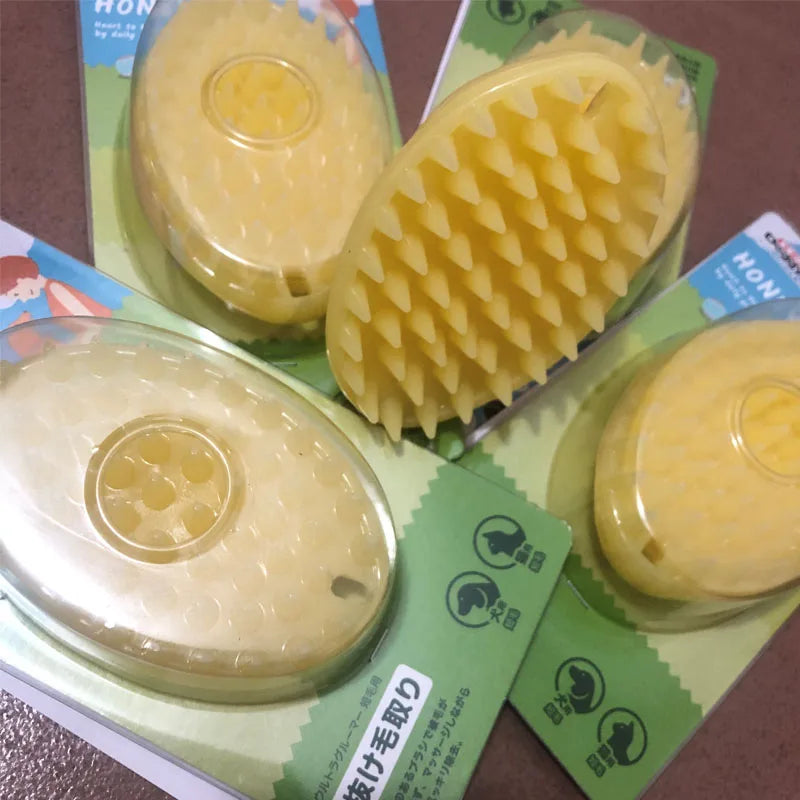 Pet Massage Brush with Soft Silicone Bristles – Dog & Cat Hair Removal Comb