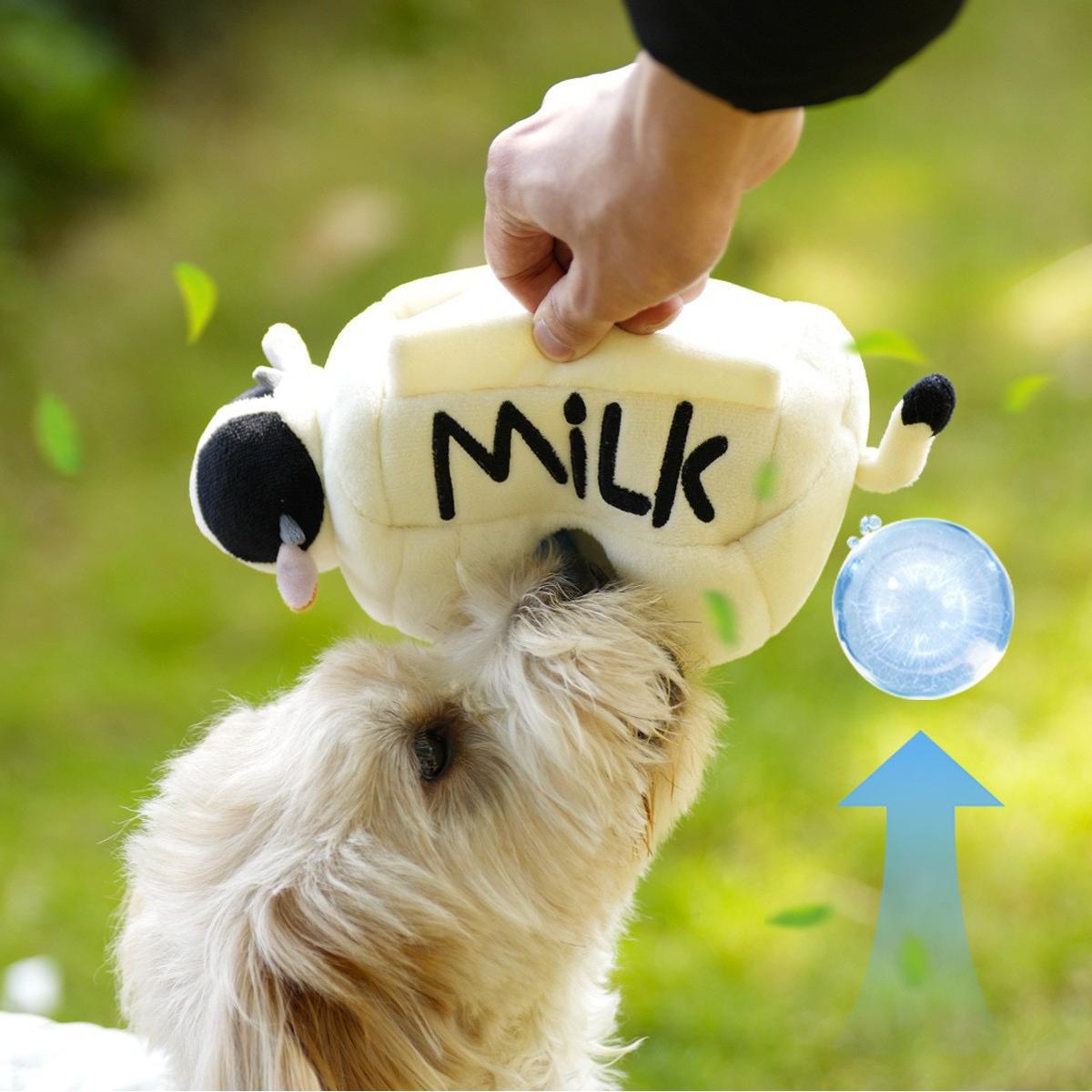 Milou & Lumi Milk Plush Chew Toy for Dogs & Cats – Interactive Crinkle, Squeaker & Tug Ropes