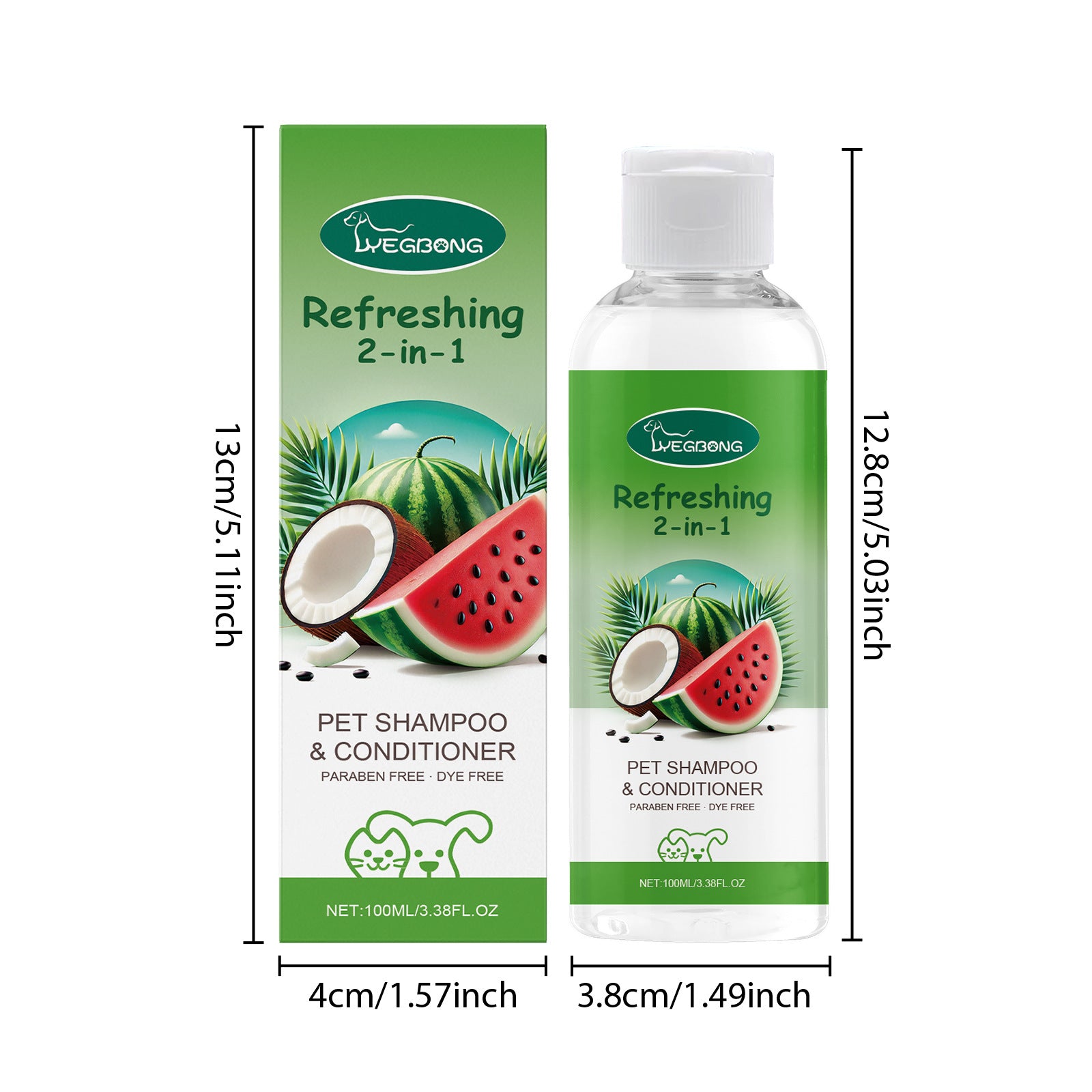 YEGBONG 2-in-1 Pet Shampoo & Conditioner – Itch Relief, Moisturizing, Odor Removal