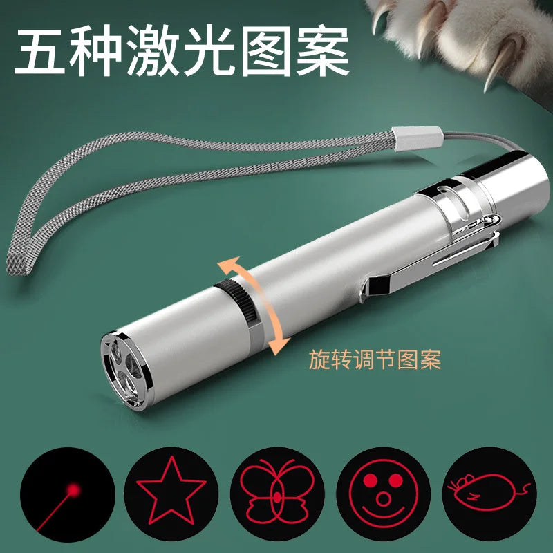 3-in-1 USB Rechargeable Cat Laser Pointer – LED Cat Toy