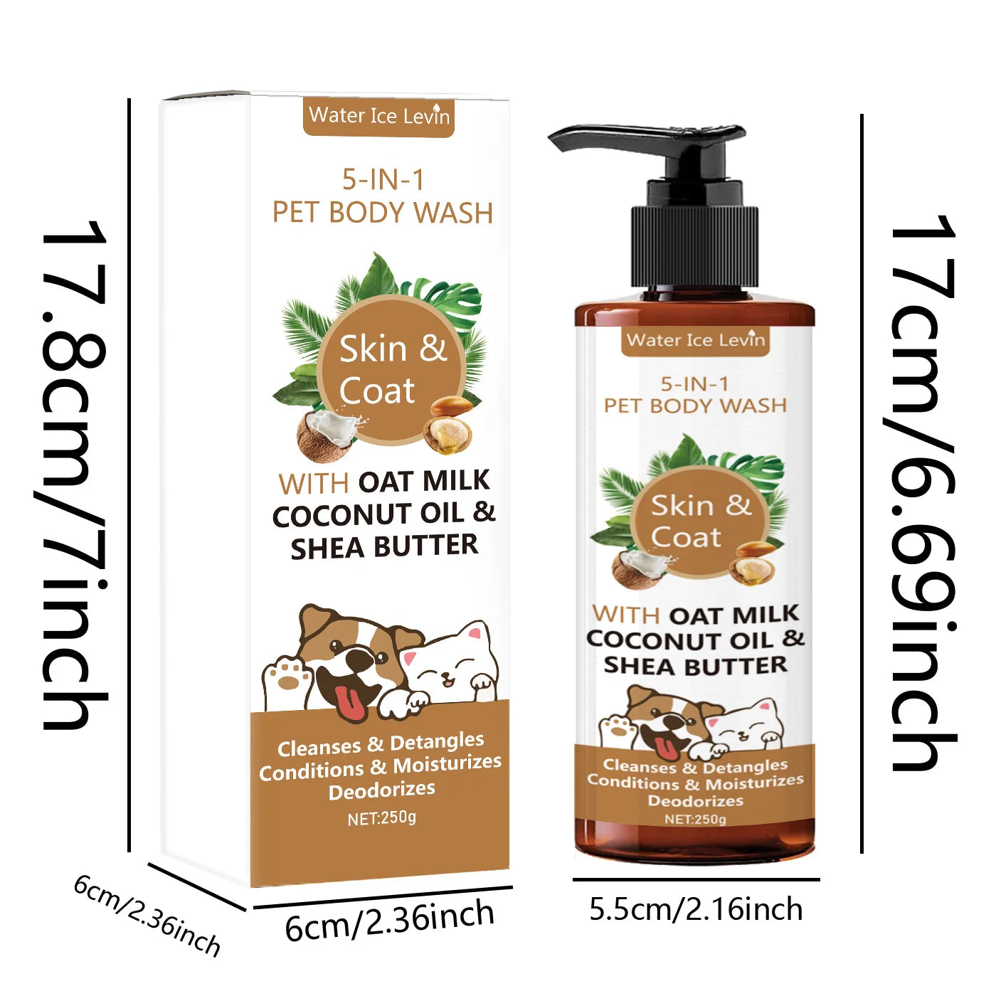 5-in-1 Coconut Pet Shampoo – Refreshing, Softening & Detangling Bath Wash (250g)