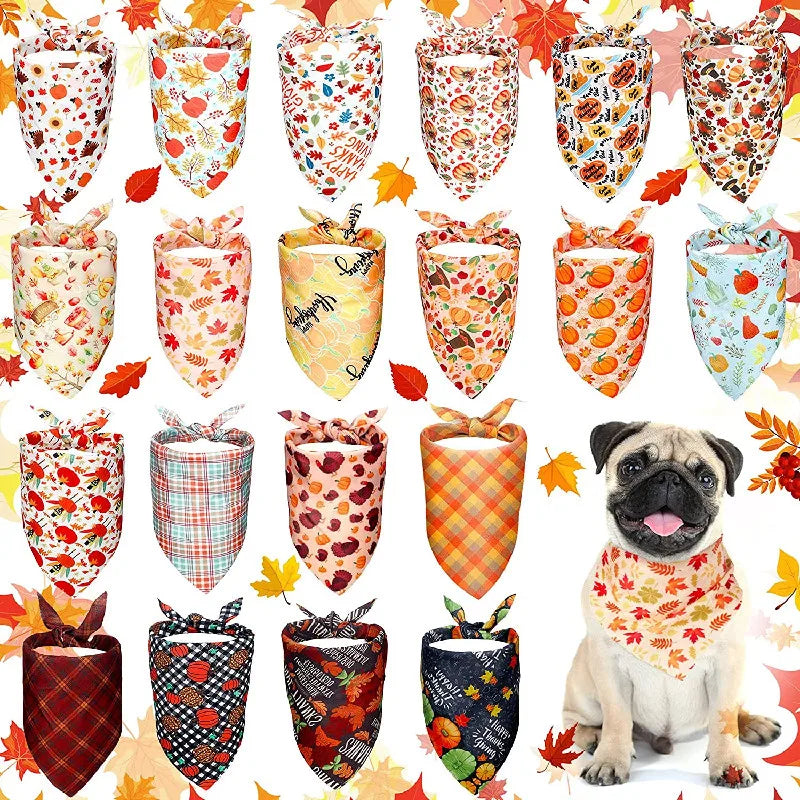 20-Pack Holiday Dog Bandanas – Christmas, Thanksgiving & Halloween Triangle Scarves