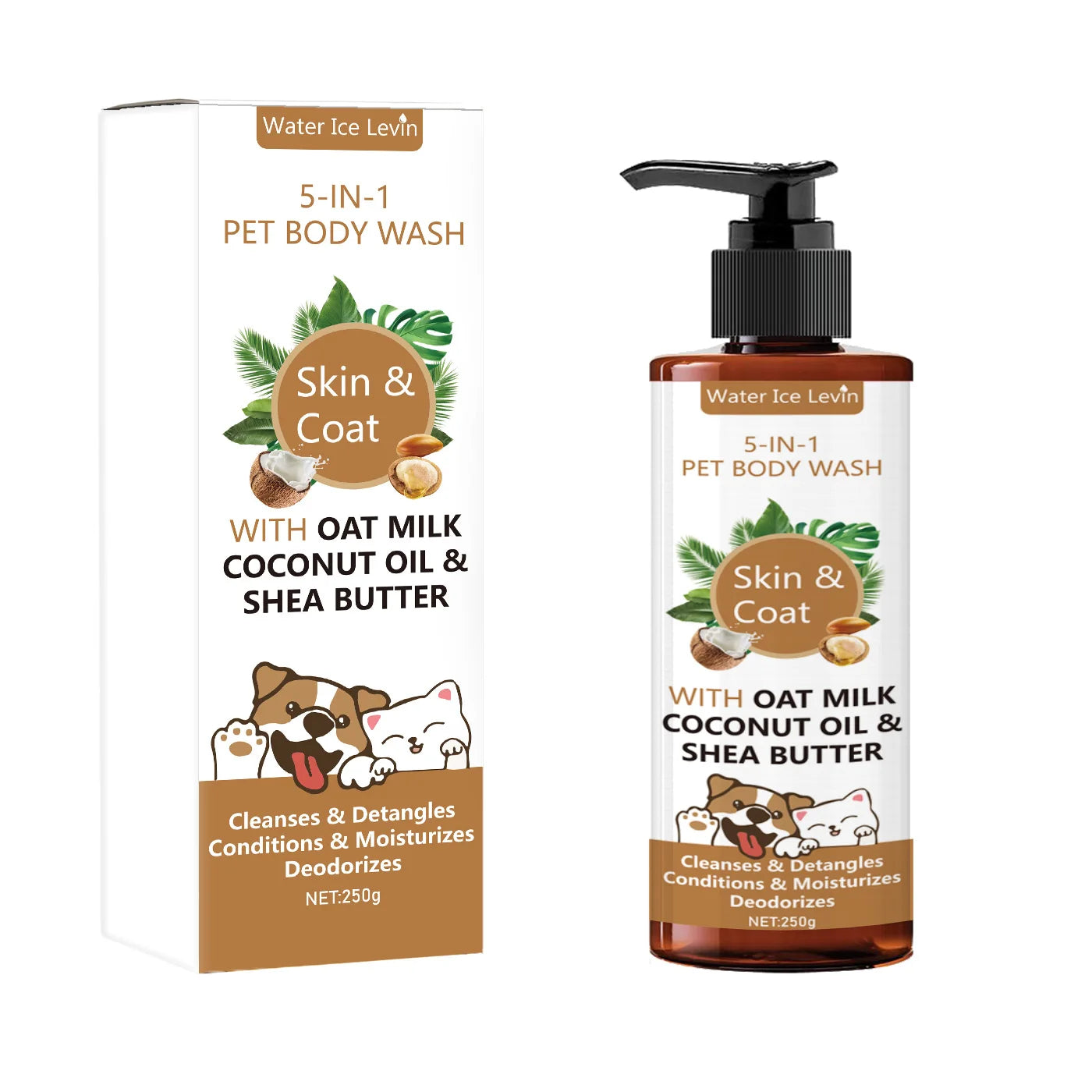 5-in-1 Coconut Pet Shampoo – Refreshing, Softening & Detangling Bath Wash (250g)