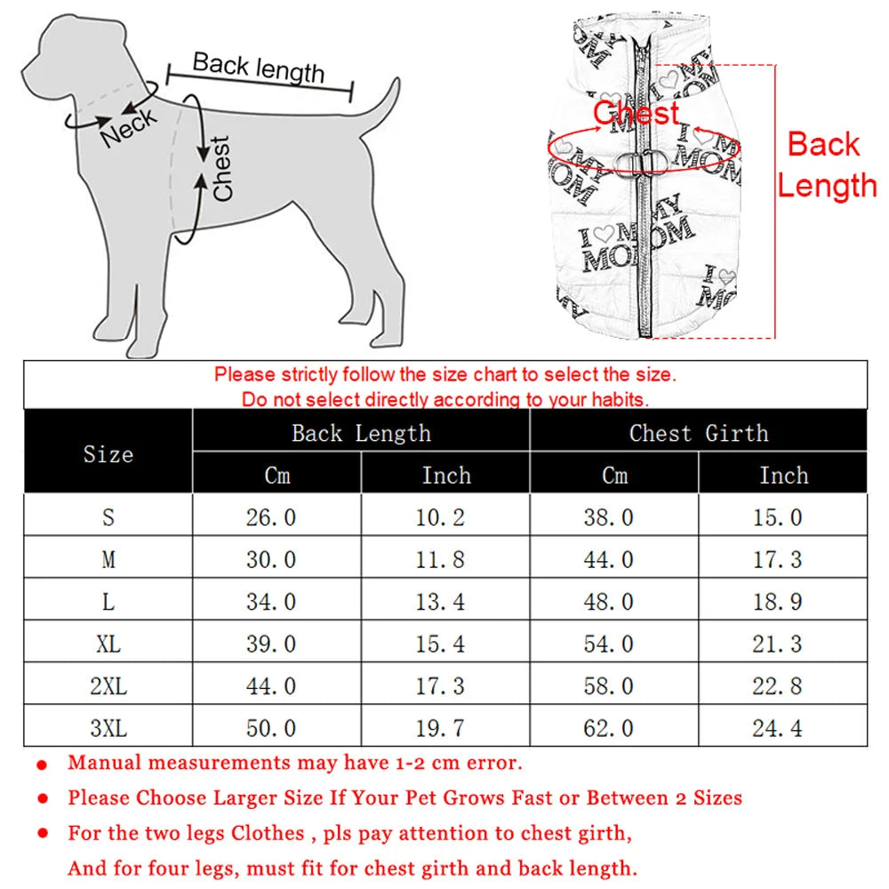 Fashion Winter Pet Jacket – Windproof Coat for Small Dogs & Cats