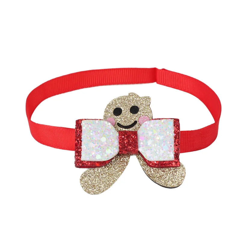 Christmas Pet Bow Tie – Red Mini Tie with Festive Elements for Dogs & Cats