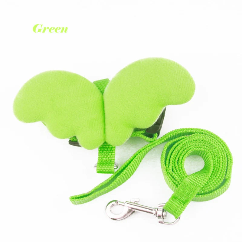 Adorable Angel Wings Harness Set – Stylish Leash and Vest for Cats, Rabbits, and Small Dogs