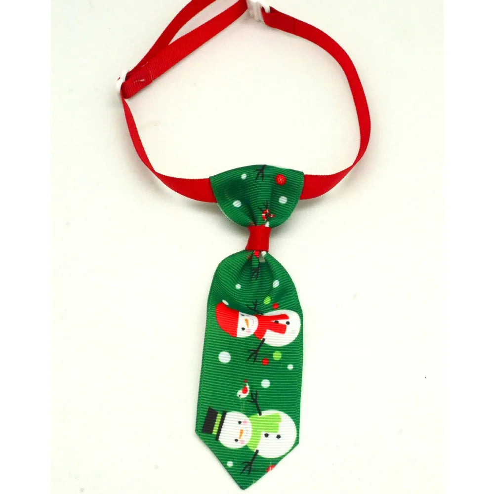 Christmas Dog & Cat Ties – Adjustable Holiday Pet Neckwear (Random Styles)