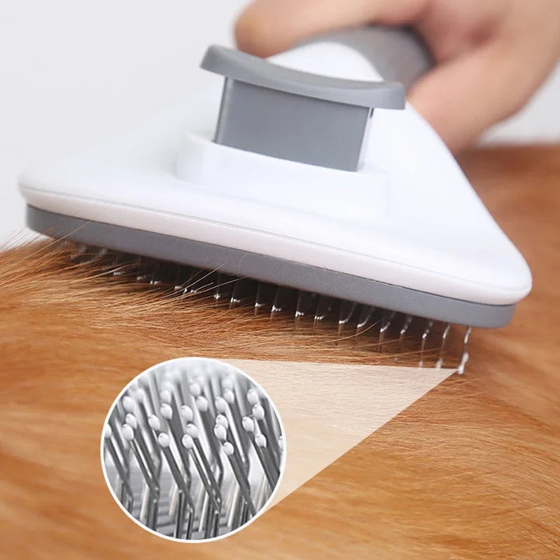 Pet Hair Removal Brush – Stainless Steel Dog & Cat Grooming Comb