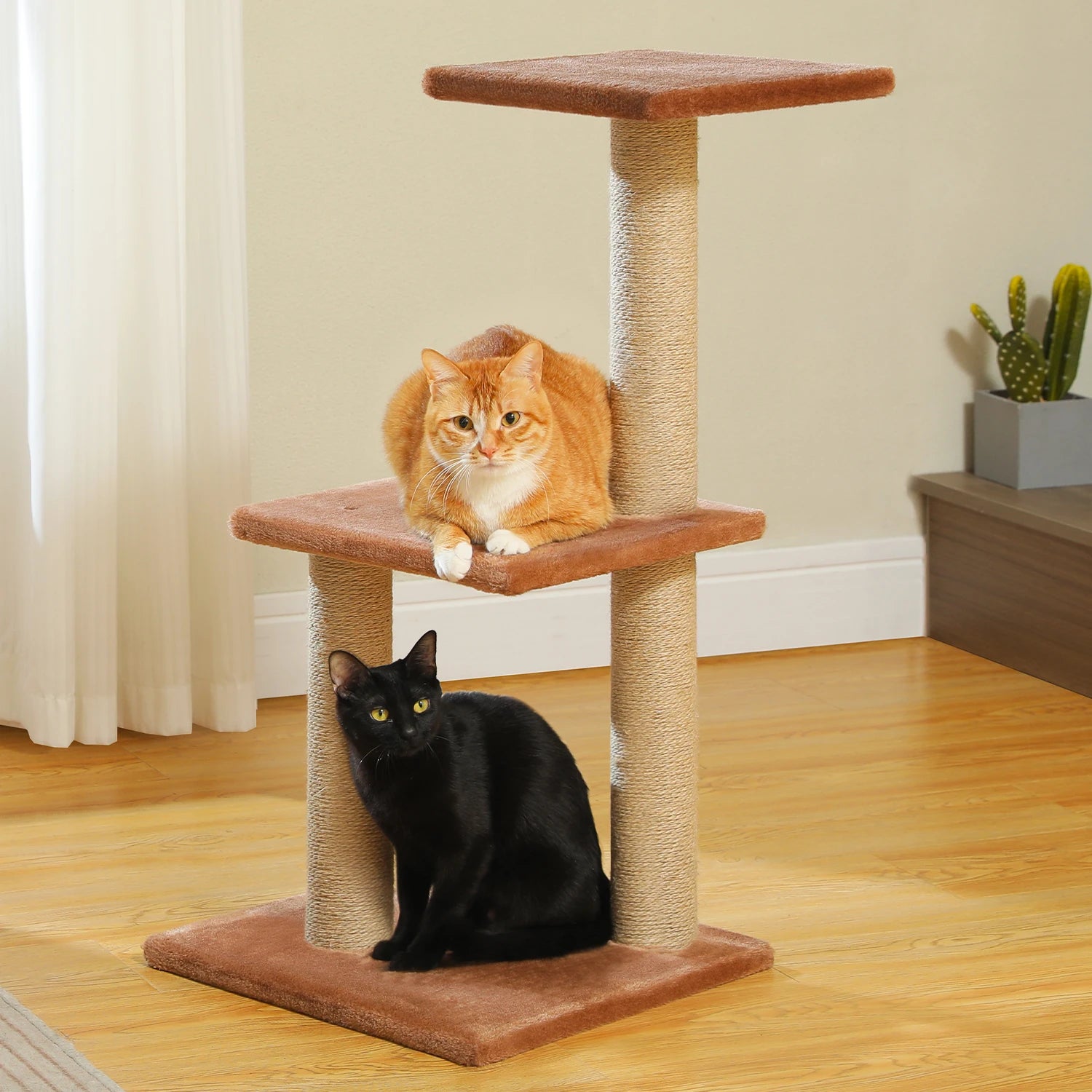 Cat Tree Tower for Indoor Cats – 2-Style Cat Activity Center with Scratching Posts, Large Hammock & Removable Top Perch, Grey