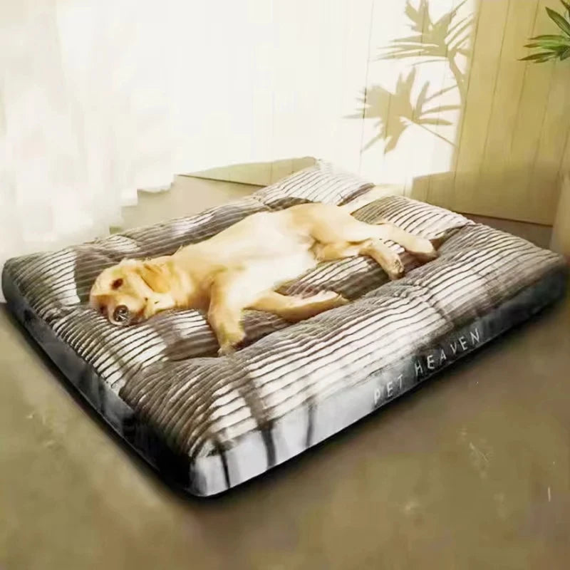 Winter Warm Corduroy Dog Bed – Soft Washable Sleeping Mat
