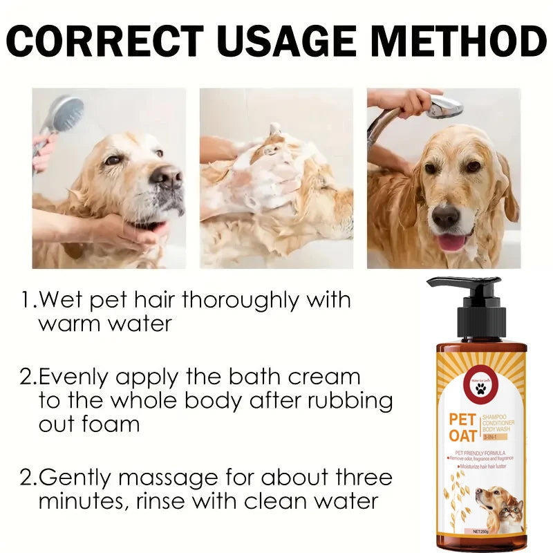 Pet Care Shampoo – Long-Lasting Fragrance Hair Cleanser for Dogs & Cats (250g)