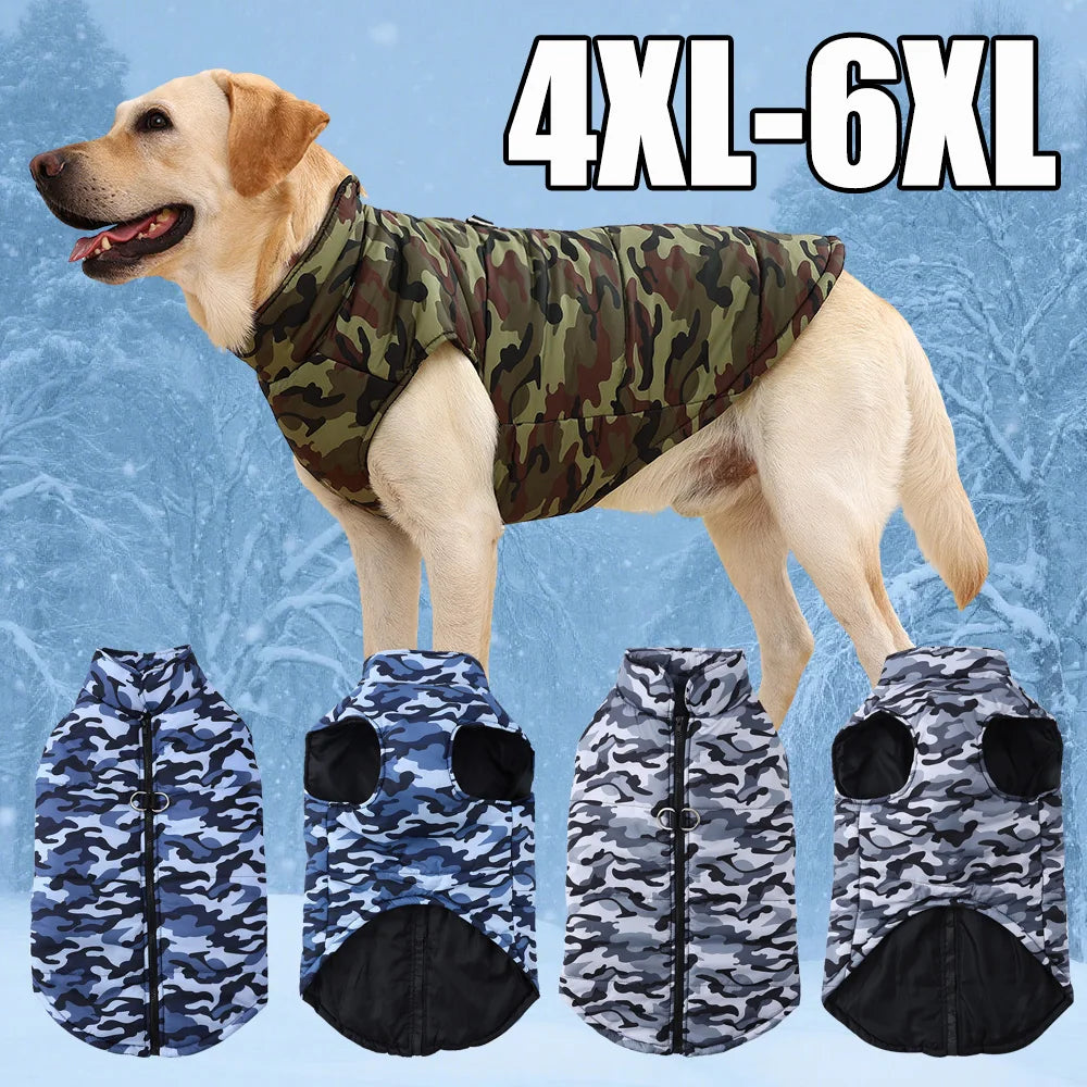Windproof Camouflage Pet Jacket – Warm Winter Coat for Dogs & Cats