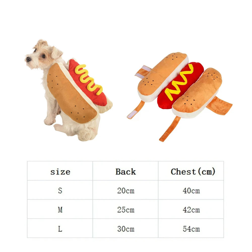 Funny Halloween Hot Dog Costume for Dogs & Cats – Adjustable Sausage Pet Outfit for Parties & Dress-Up