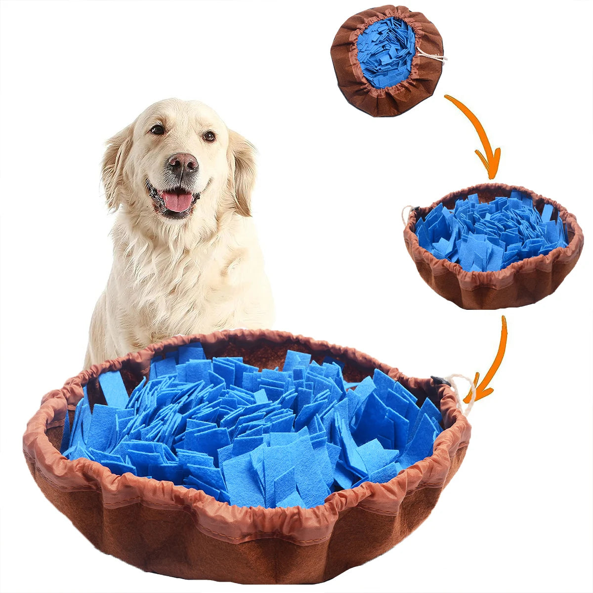 Foldable Dog Snuffle Mat – Washable Felt Slow Feeder & Training Toy for Pets