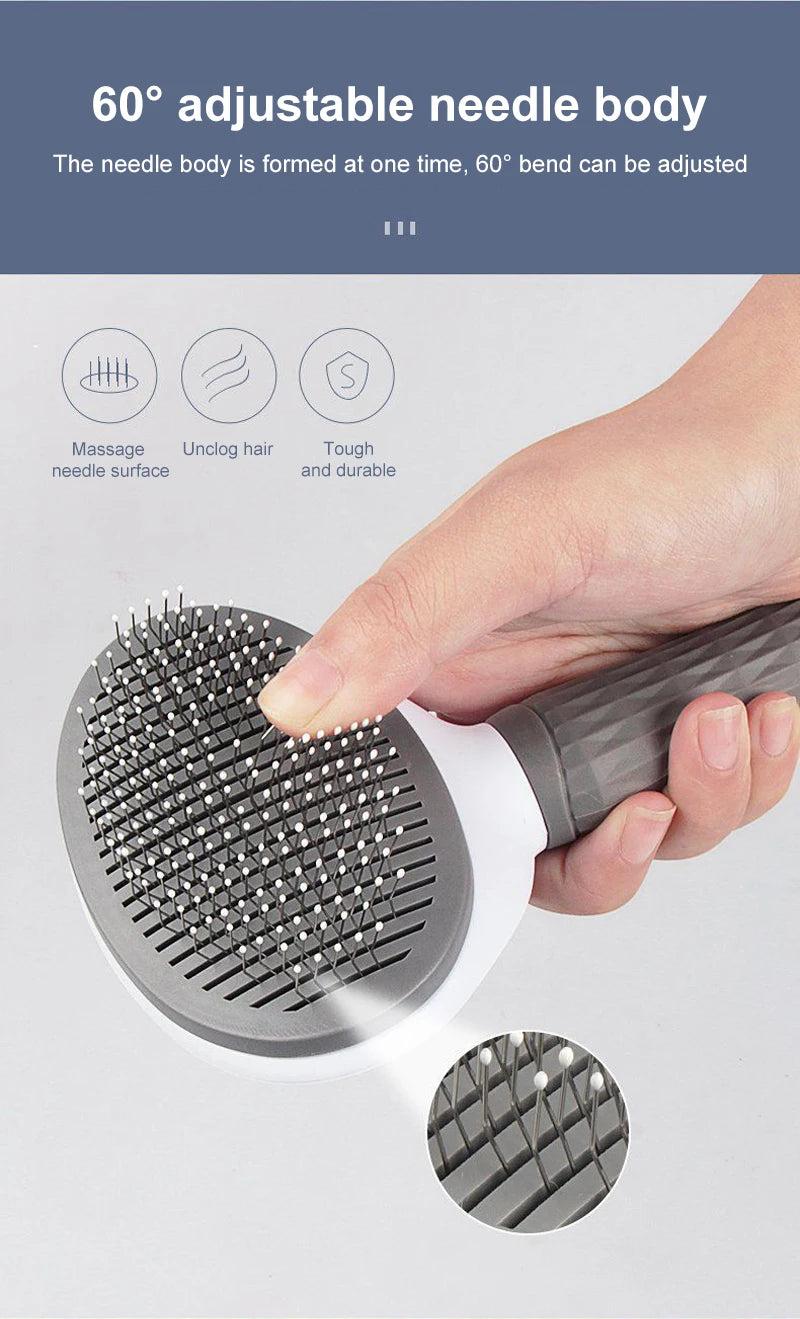 Dog & Cat Hair Remover Brush – Grooming Comb for Long Hair Pets
