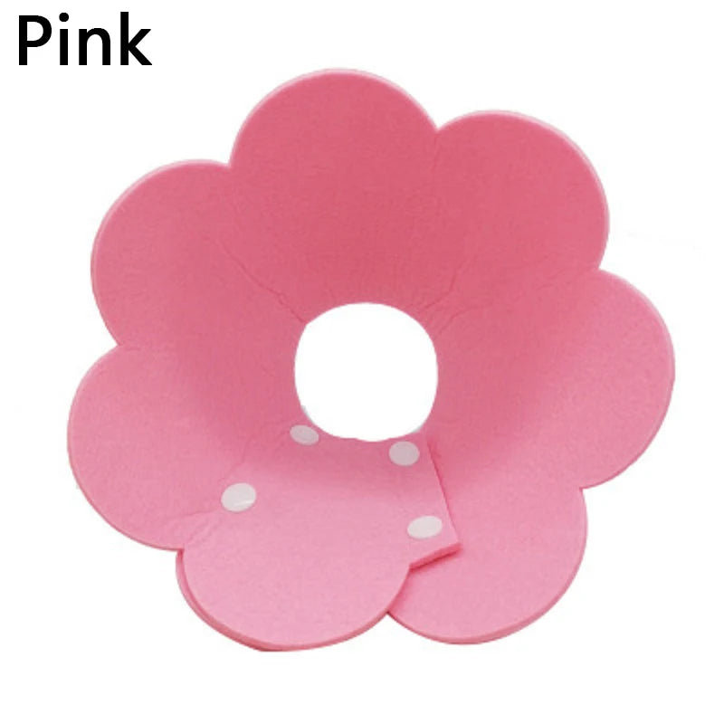 Adorable Flower Recovery Collar – Soft & Adjustable Protective Cone for Cats, Puppies, and Kittens