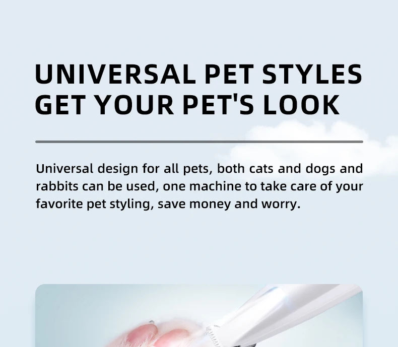 Type-C Dog Paw Trimmer with LED Light – Waterproof Pet Hair Clippers