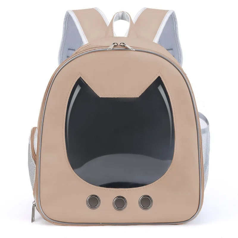 PU Transparent Pet Carrier Backpack – Cat & Small Dog Travel Bag
