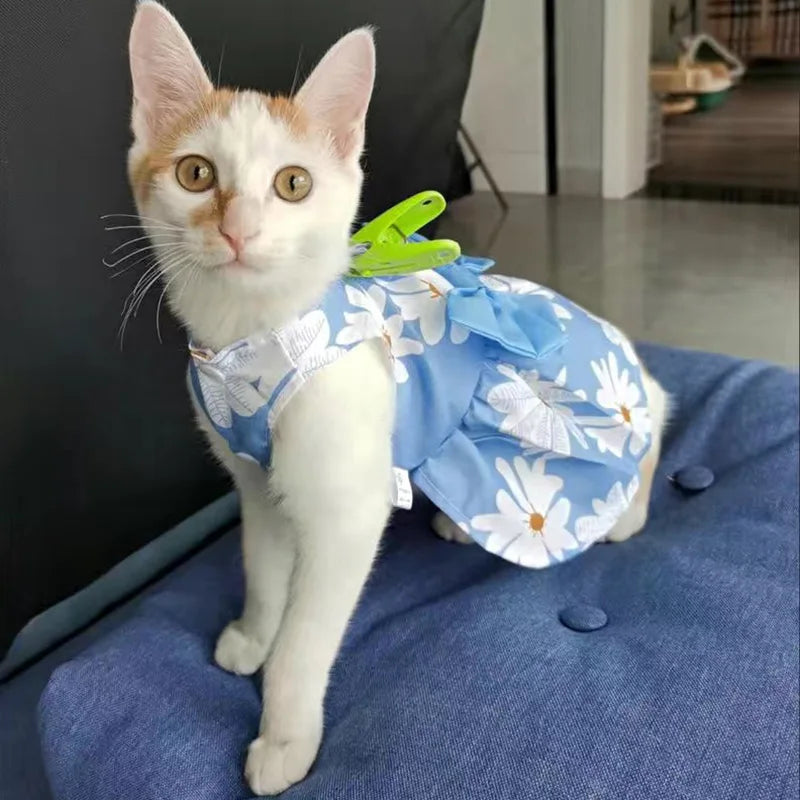 Fashion Cat & Puppy Dress with Bow – Small Dog & Cat Clothing