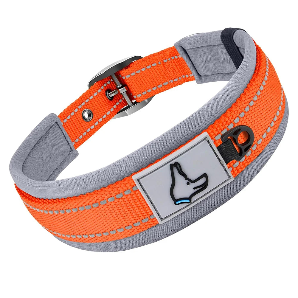 Padded Reflective Dog Collar – Heavy Duty Adjustable