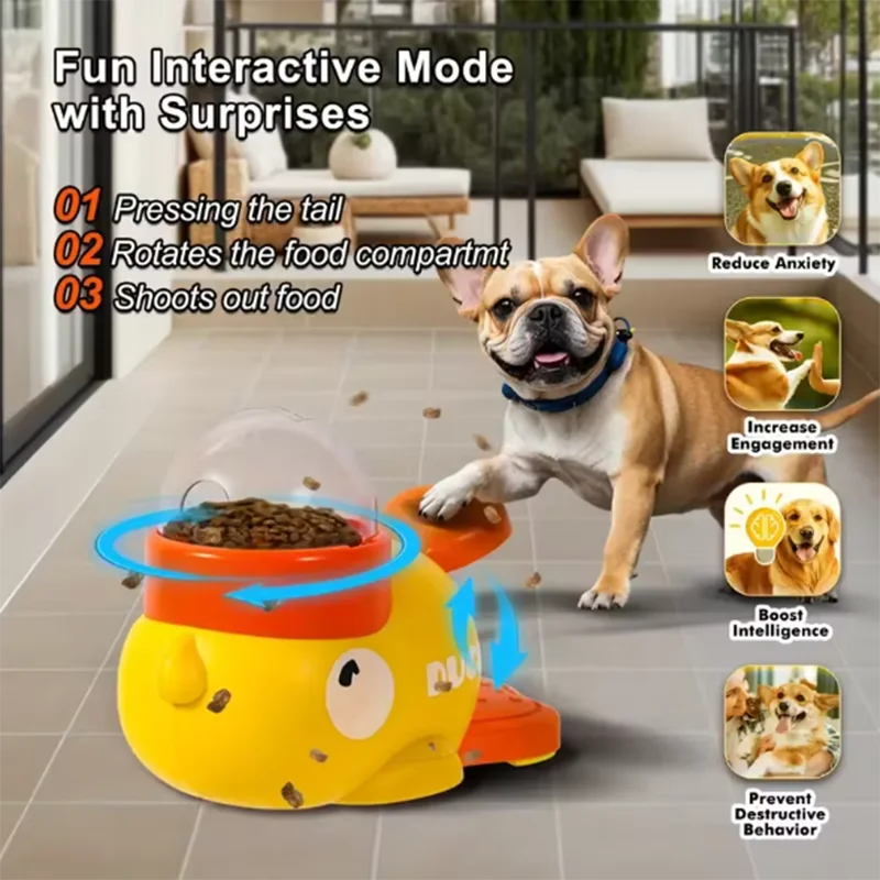 Little Yellow Duck Interactive Pet Feeder – Fun Puzzle Toy for Dogs & Cats