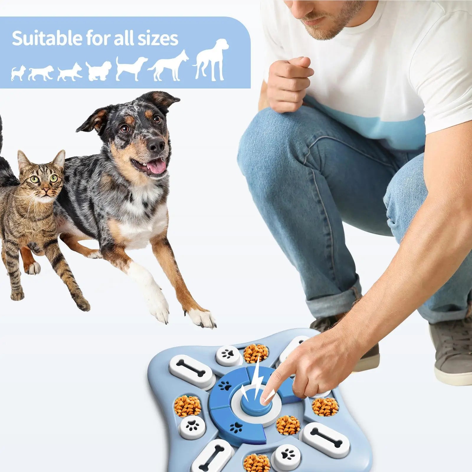 Interactive Dog Puzzle Toy – Slow Feeder IQ Training Food Dispenser for Dogs & Cats