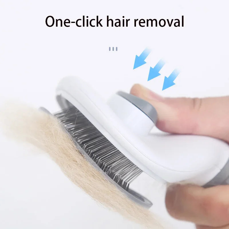 Pet Hair Brush & Stainless Steel Comb – Dog & Cat Grooming Tool