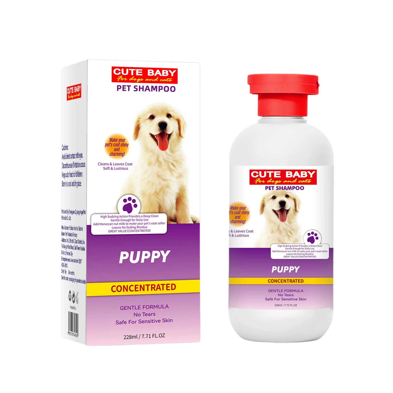 Gentle Pet Shampoo – Odor-Removing Body Wash for Dogs & Cats (228ml)