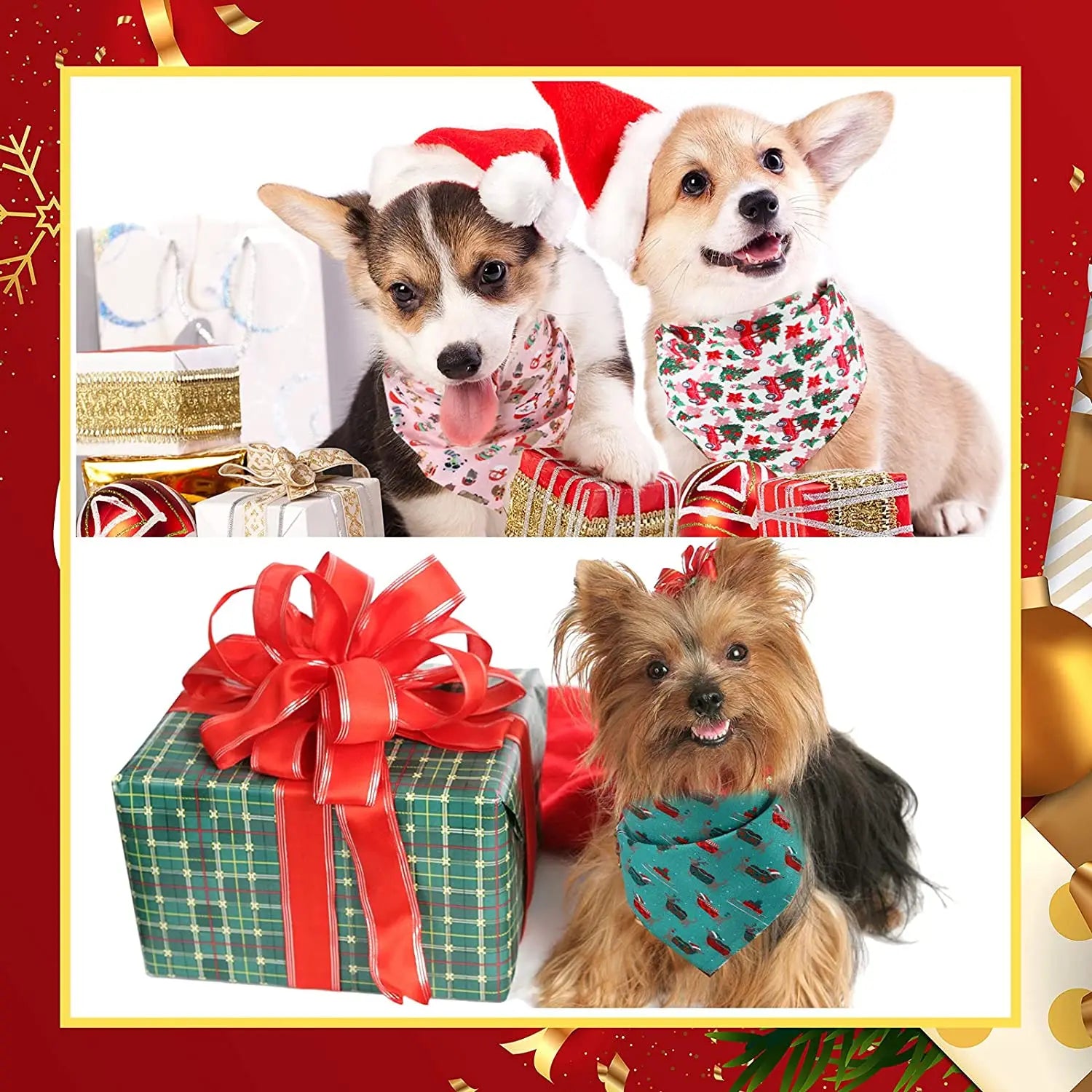 20-Pack Holiday Dog Bandanas – Christmas, Thanksgiving & Halloween Triangle Scarves