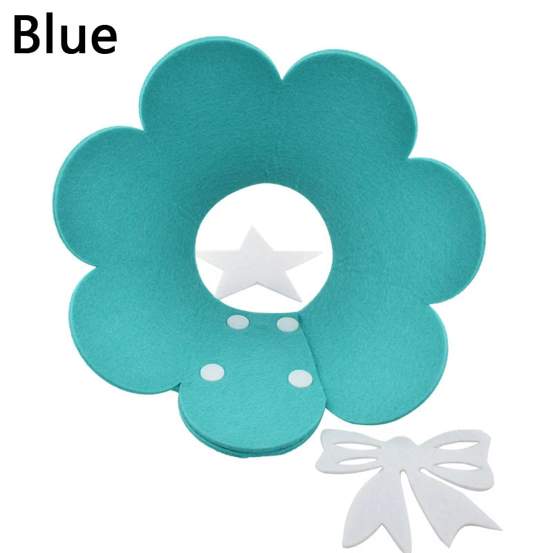 Adorable Flower Recovery Collar – Soft & Adjustable Protective Cone for Cats, Puppies, and Kittens