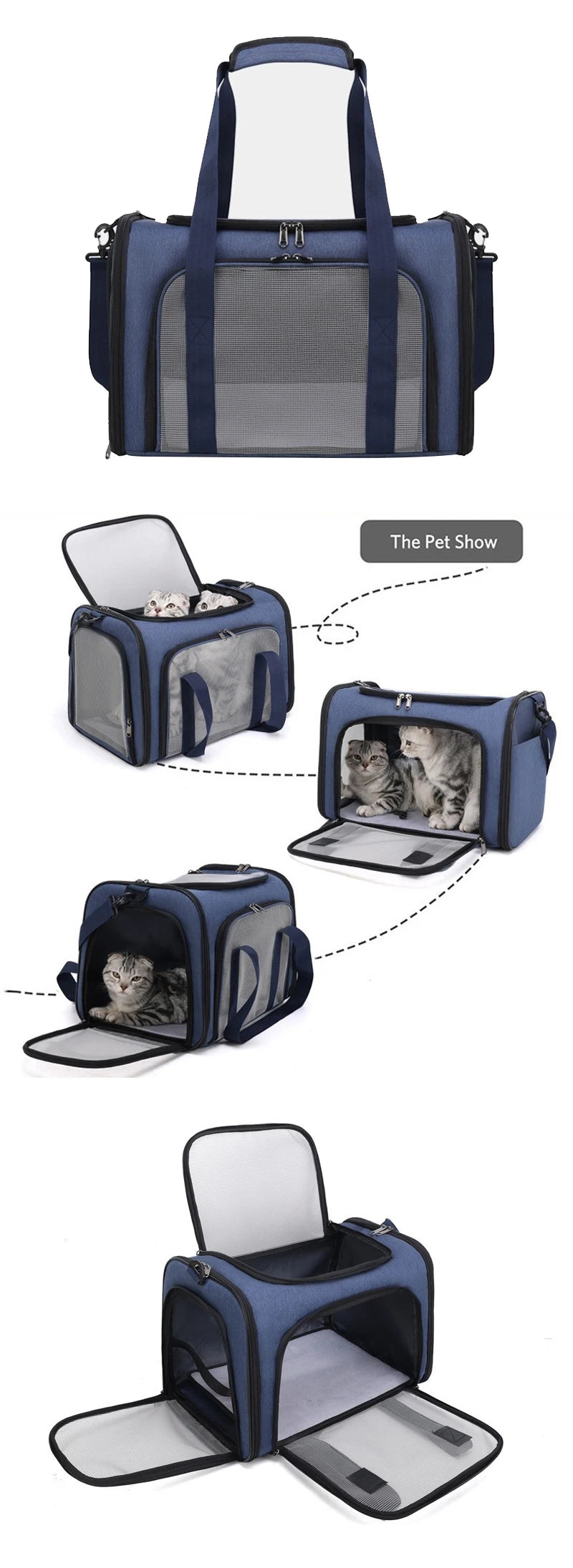 Foldable Breathable Pet Carrier Backpack – Dog & Cat Travel Bag