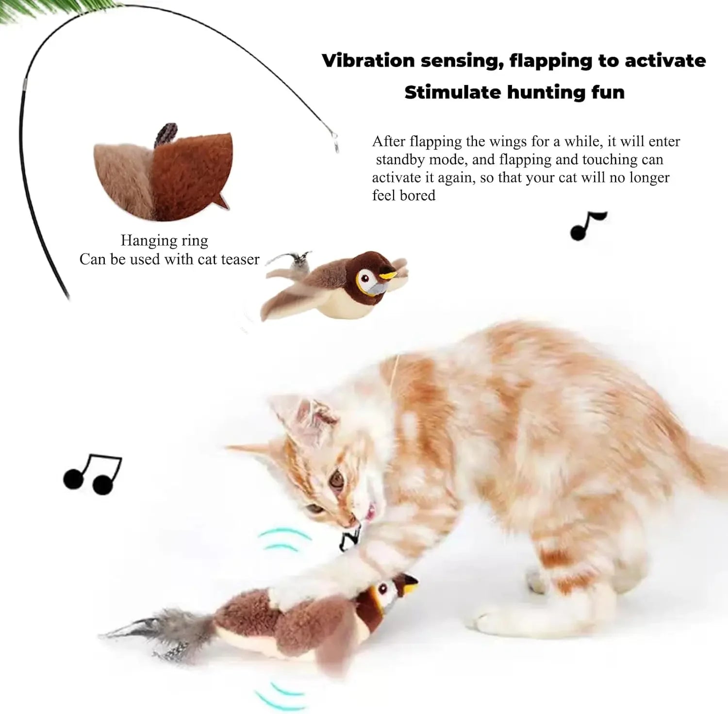Catnip Electric Interactive Bird Toy