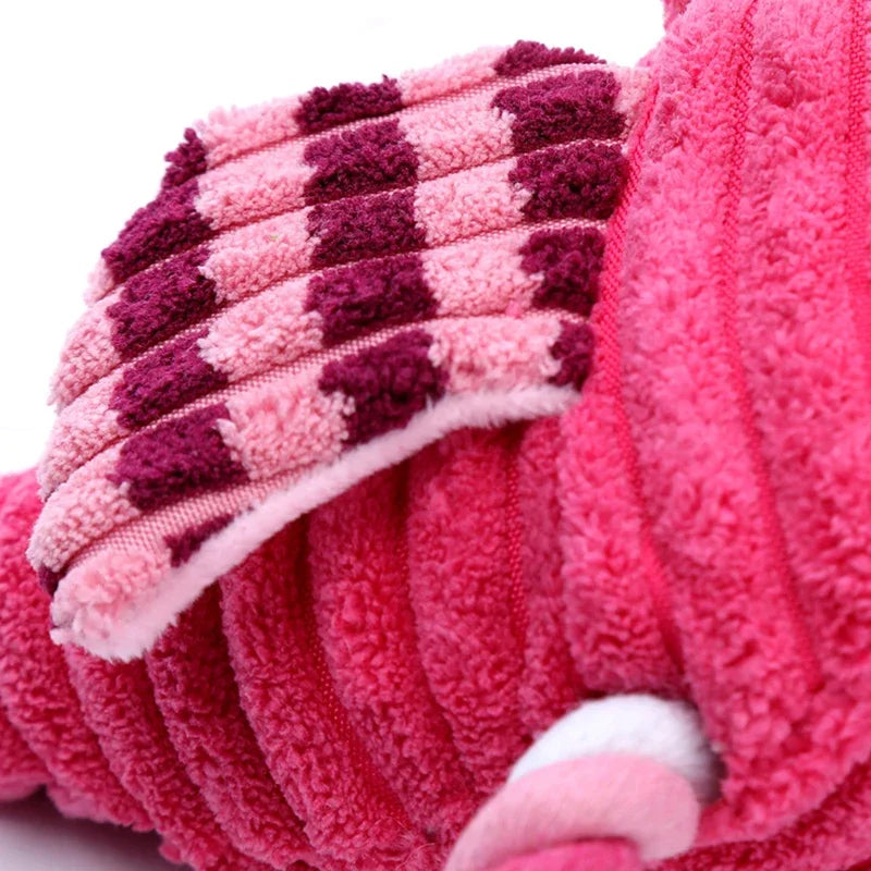 Corduroy Plush Squeaky Dog Toy – Animal Shape, Bite-Resistant