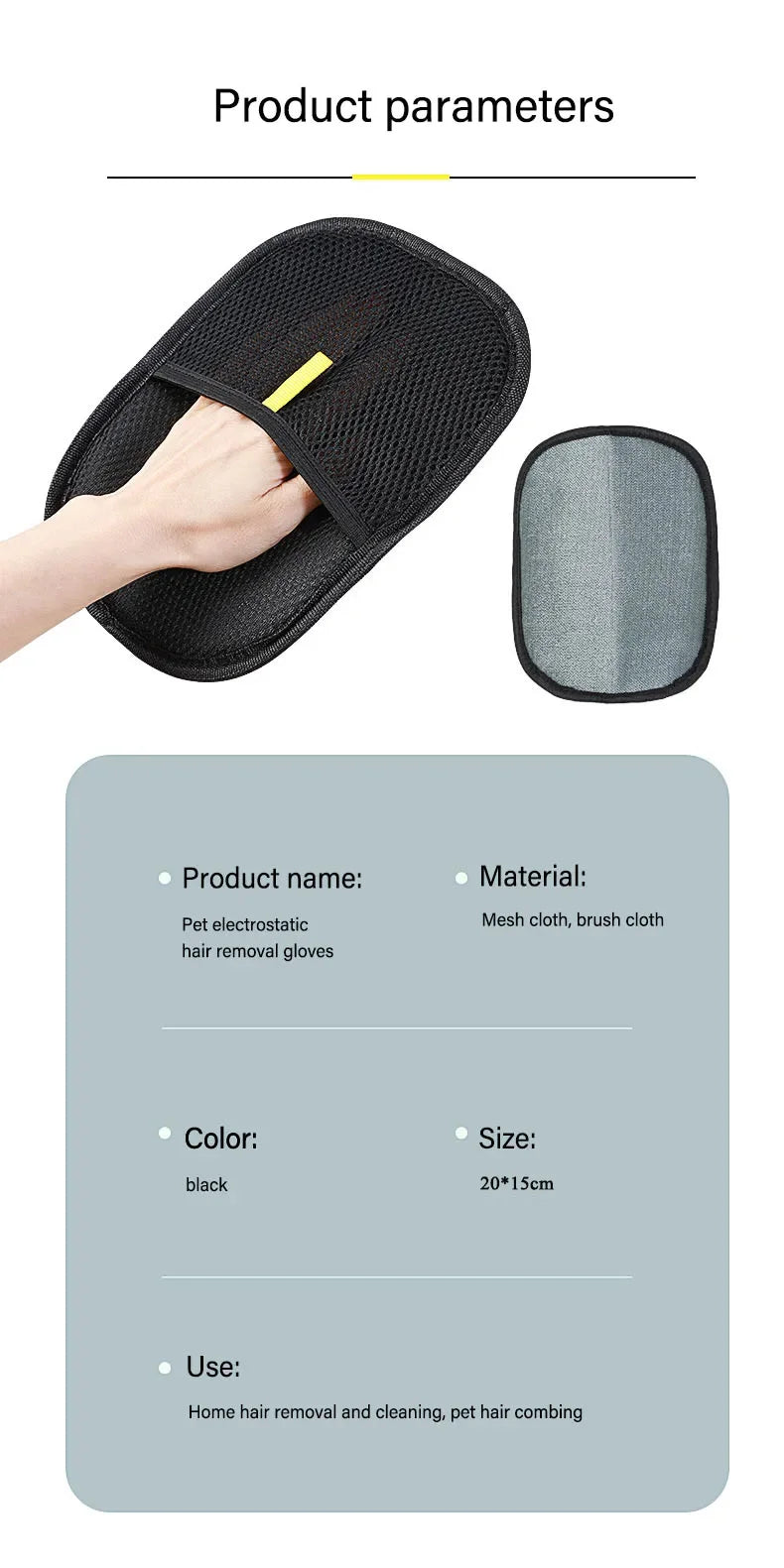 Pet Grooming Gloves – Static Hair Remover for Dogs & Cats