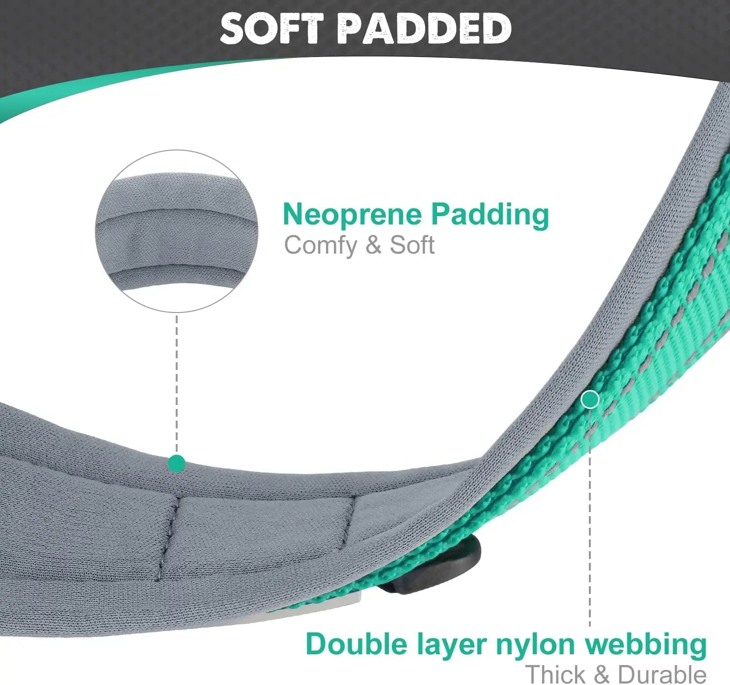 Padded Reflective Dog Collar – Heavy Duty Adjustable