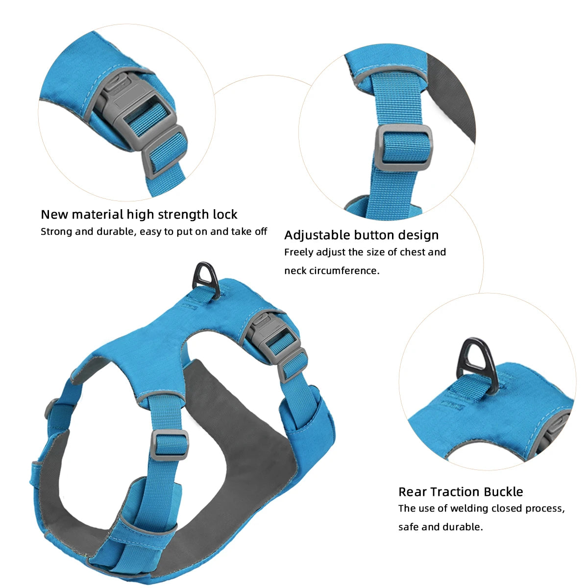 H-Type No-Pull Dog Harness – Adjustable Reflective Vest