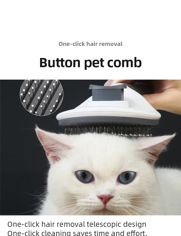 Pet Hair Removal Brush – Stainless Steel Dog & Cat Grooming Comb