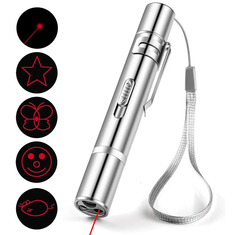 3-in-1 USB Rechargeable Cat Laser Pointer – LED Cat Toy