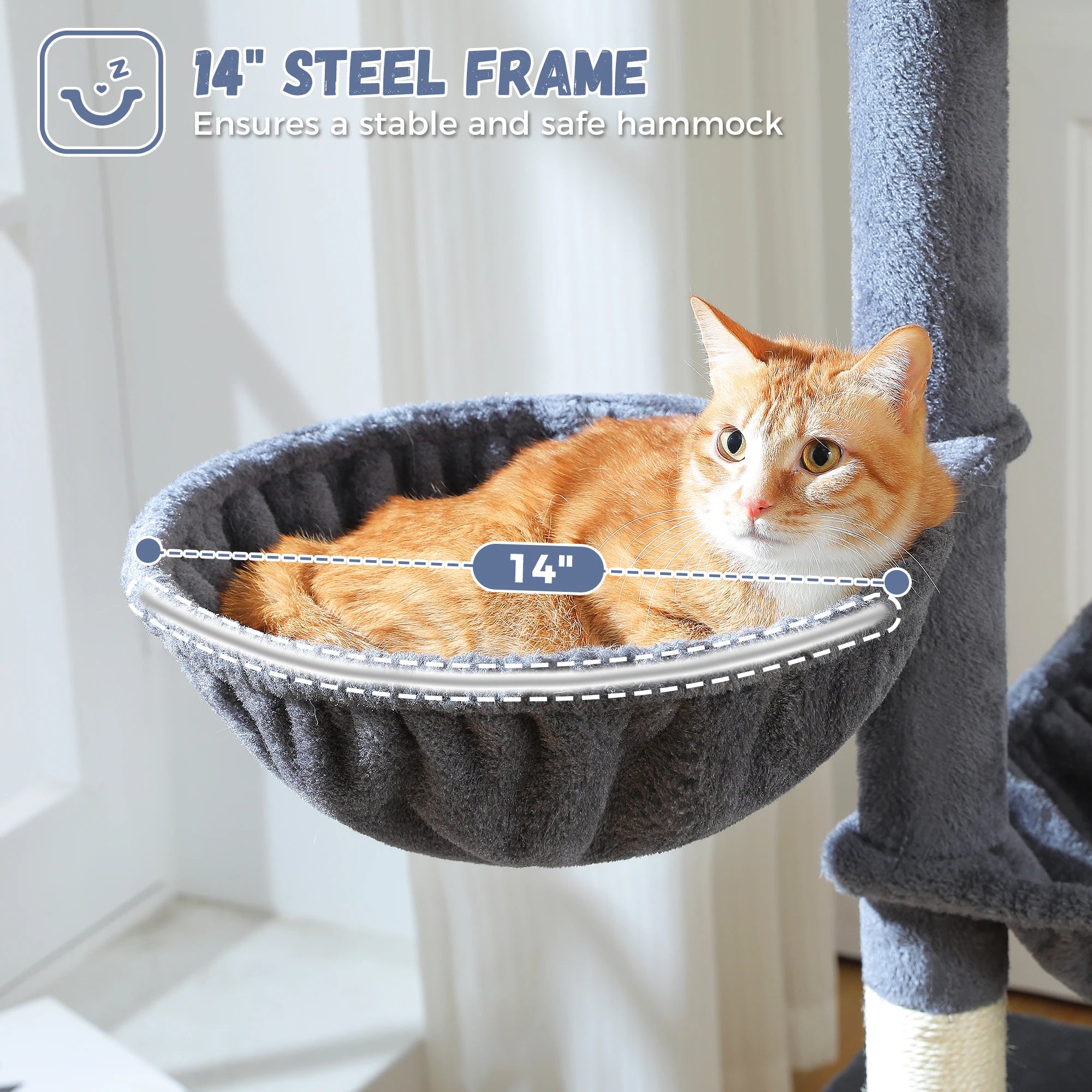 Multi-Level Cat Tree Tower for Indoor Cats – Modern Cat Furniture with Scratching Posts, Condo & Large Hammock