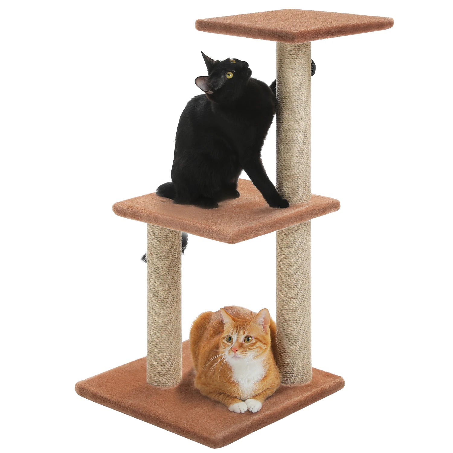 Cat Tree Tower for Indoor Cats – 2-Style Cat Activity Center with Scratching Posts, Large Hammock & Removable Top Perch, Grey