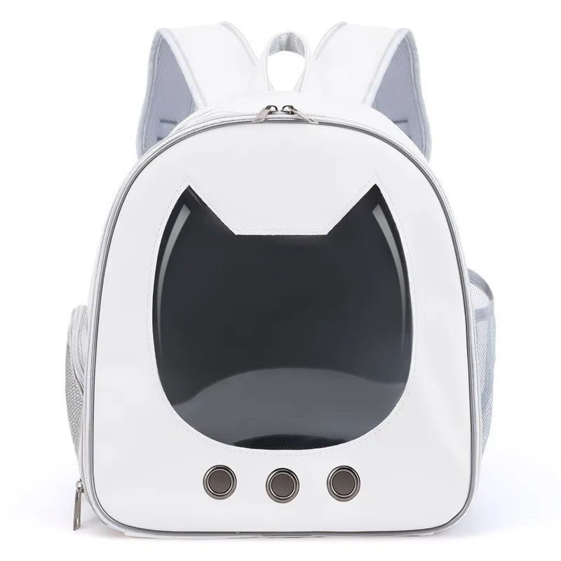 PU Transparent Pet Carrier Backpack – Cat & Small Dog Travel Bag
