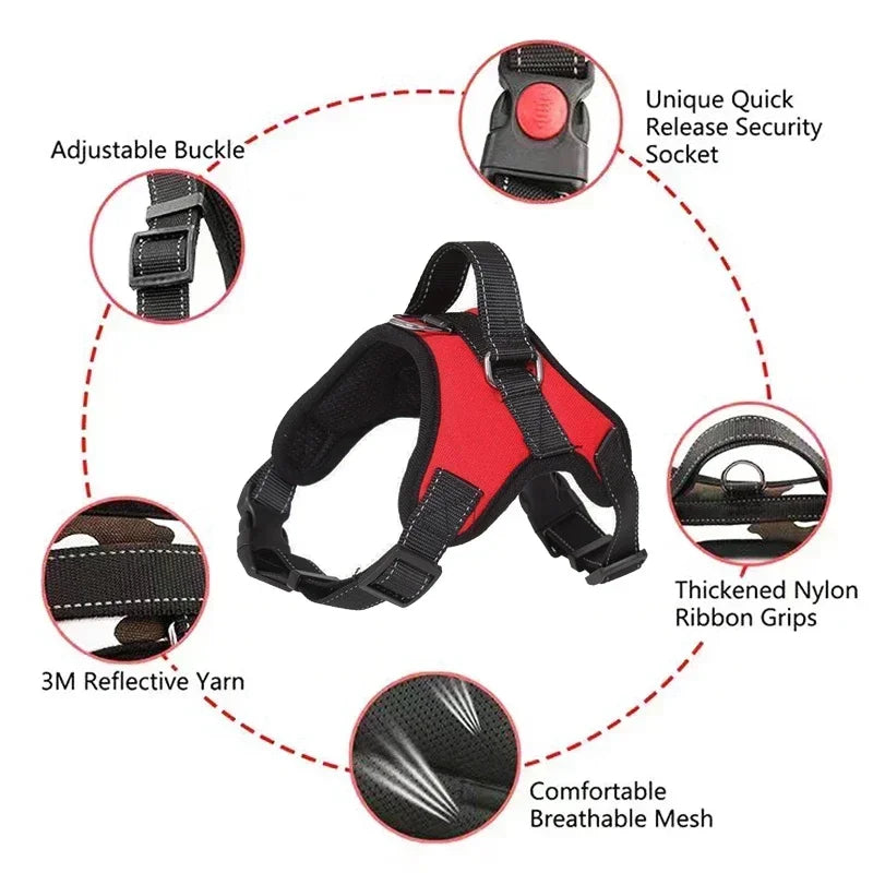 Reflective Saddle Dog Harness – No-Pull Adjustable