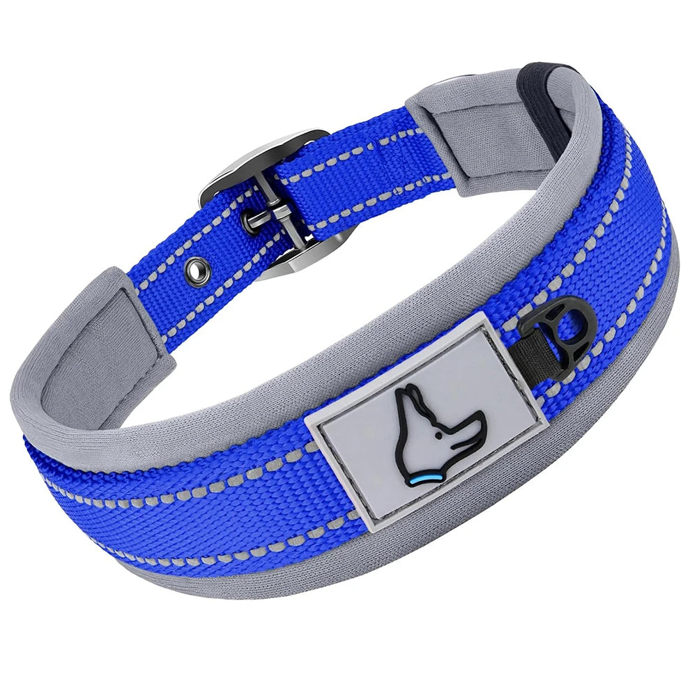 Padded Reflective Dog Collar – Heavy Duty Adjustable