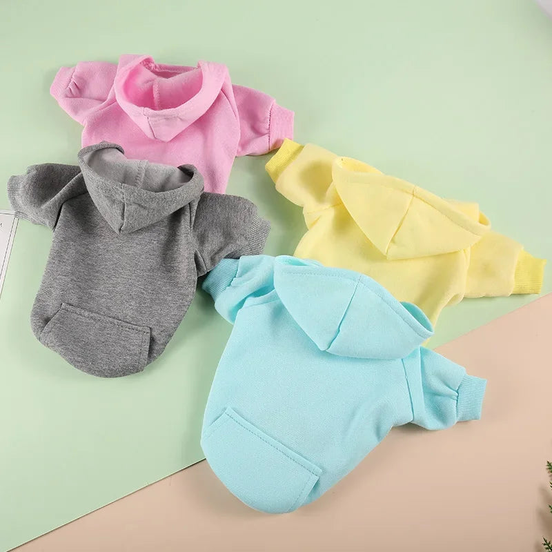 Autumn/Winter Dog Hoodie – Soft Pocket Sweater for Small Dogs