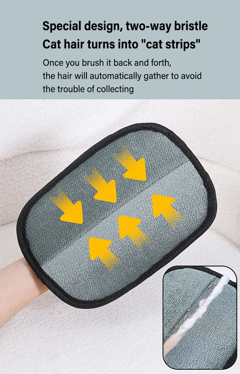 Pet Grooming Gloves – Static Hair Remover for Dogs & Cats