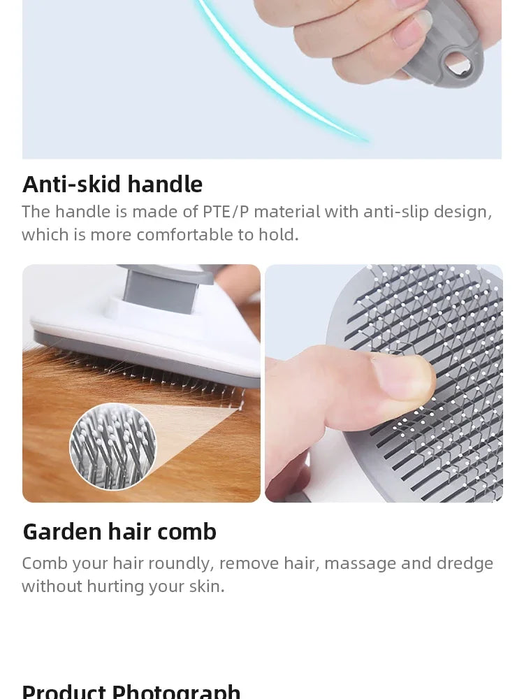 Pet Hair Removal Brush – Stainless Steel Dog & Cat Grooming Comb