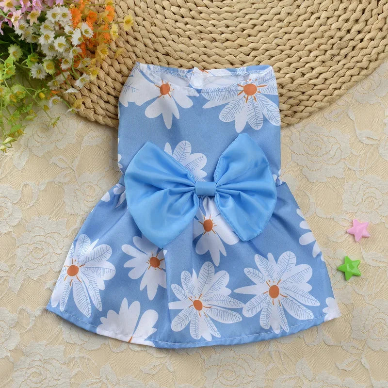 Fashion Cat & Puppy Dress with Bow – Small Dog & Cat Clothing