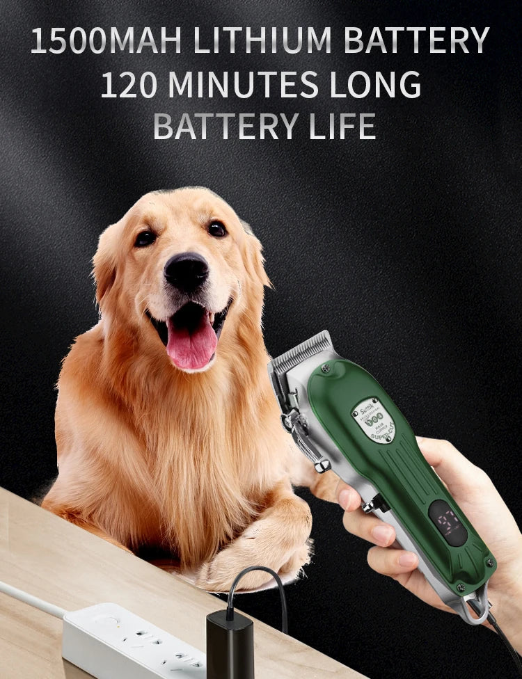 Professional Dog Hair Clipper – Rechargeable Pet Grooming Trimmer