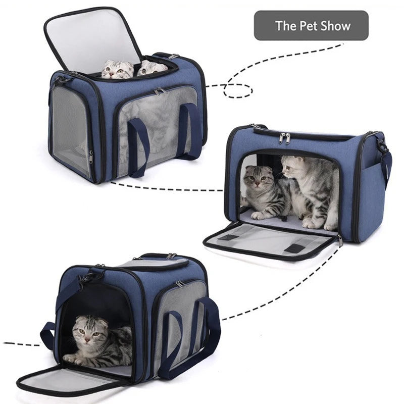 Foldable Breathable Pet Carrier Backpack – Dog & Cat Travel Bag