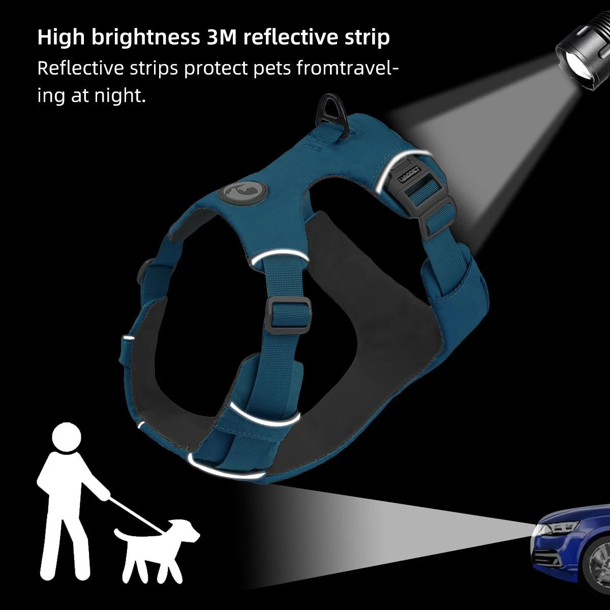 H-Type No-Pull Dog Harness – Adjustable Reflective Vest